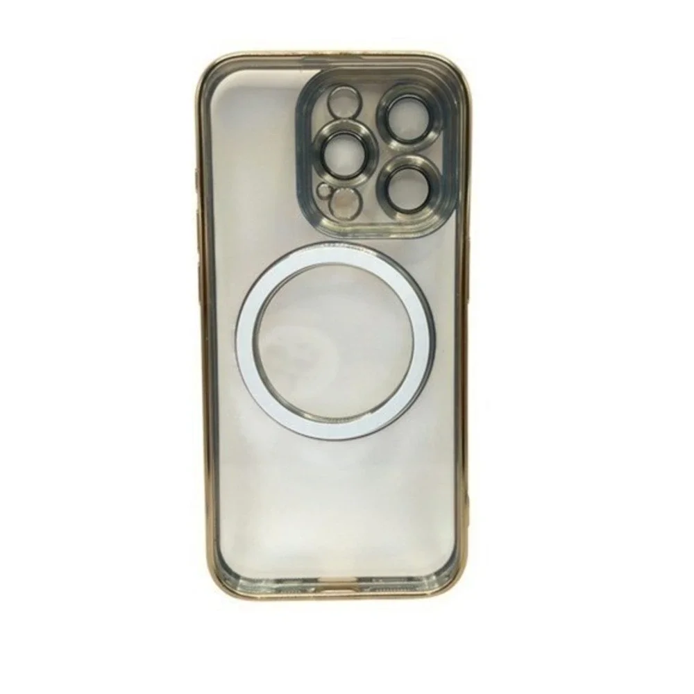 iPhone 15 Pro Max Clear Protective Case Gold Metallic Trim NEW‎